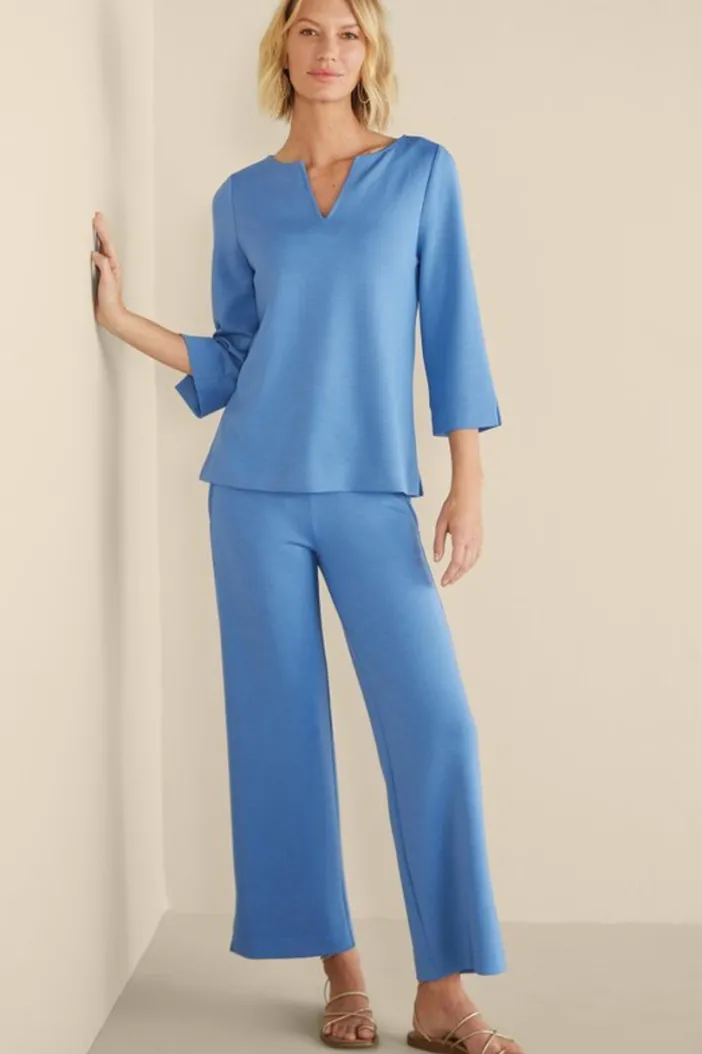 Soft Surroundings Pants|Ceri Knit Wide-Leg Pants