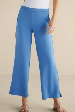 Soft Surroundings Pants|Ceri Knit Wide-Leg Pants