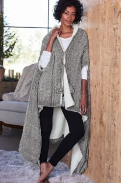 Soft Surroundings Sleepwear & Lounge|Scarves & Wraps|Chenille Sherpa Wearable Throw