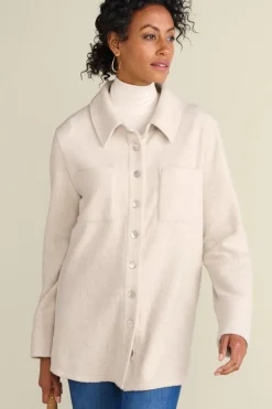 Soft Surroundings Tops|Cozy Boyfriend Shirt SoftTaupeHeather