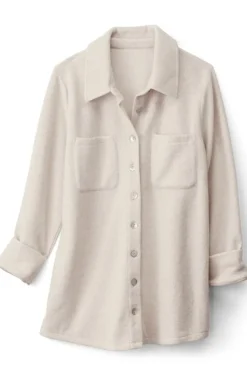 Soft Surroundings Tops|Cozy Boyfriend Shirt SoftTaupeHeather