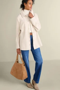 Soft Surroundings Tops|Cozy Boyfriend Shirt SoftTaupeHeather