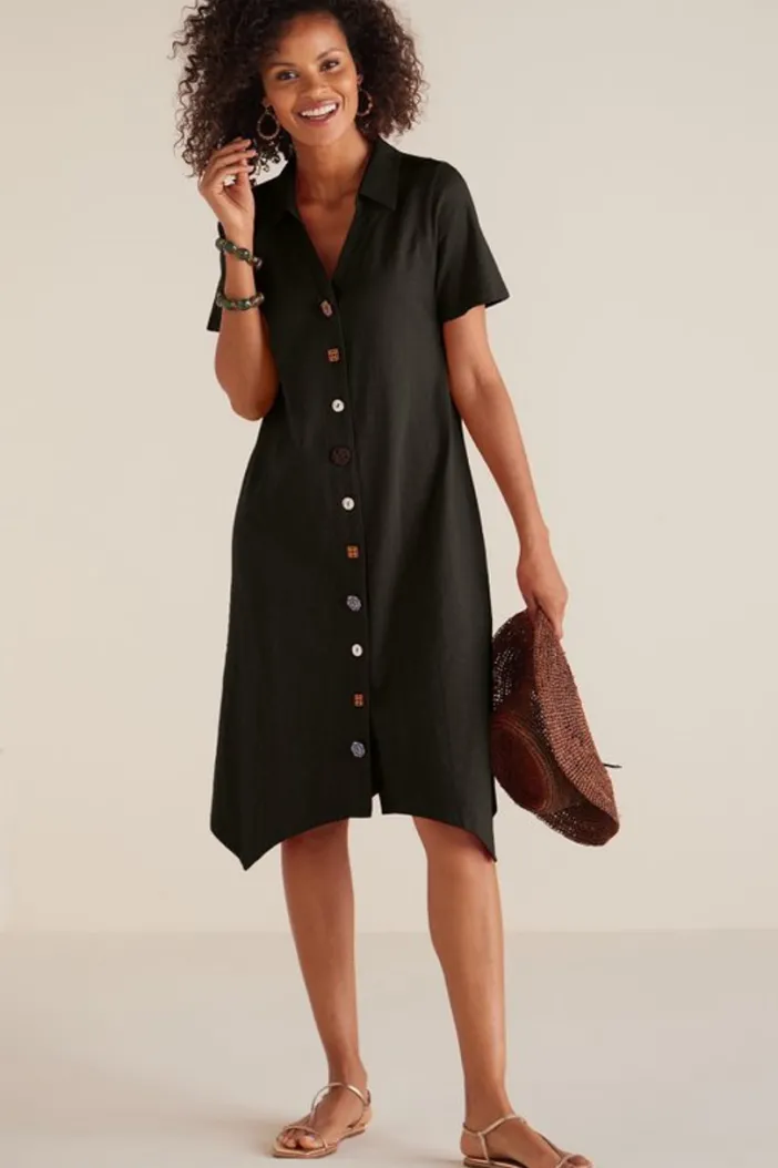 Soft Surroundings Dresses|Danielle Button Dress