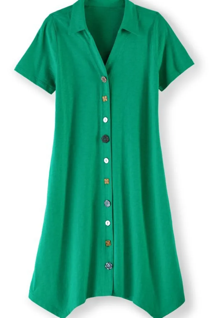 Soft Surroundings Dresses|Danielle Button Dress
