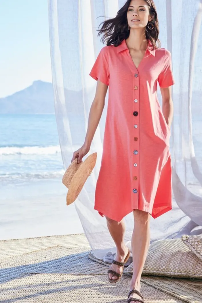 Soft Surroundings Dresses|Danielle Button Dress