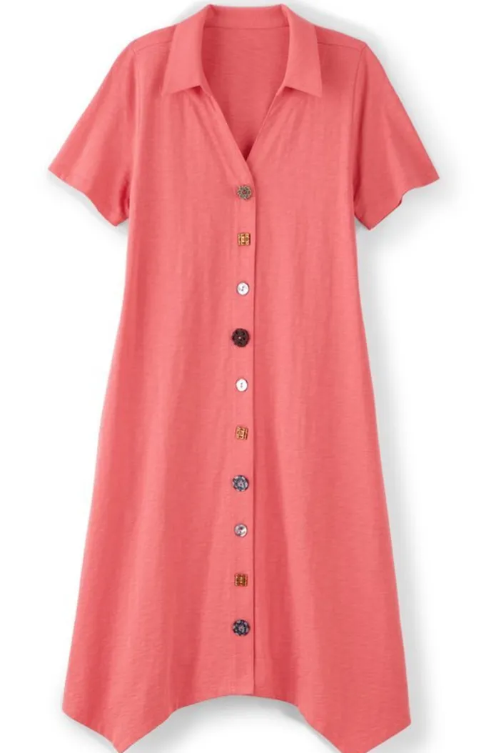 Soft Surroundings Dresses|Danielle Button Dress