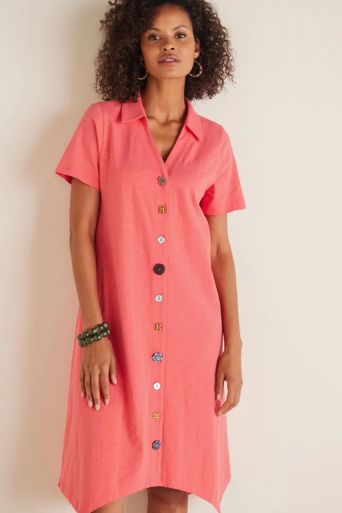 Soft Surroundings Dresses|Danielle Button Dress