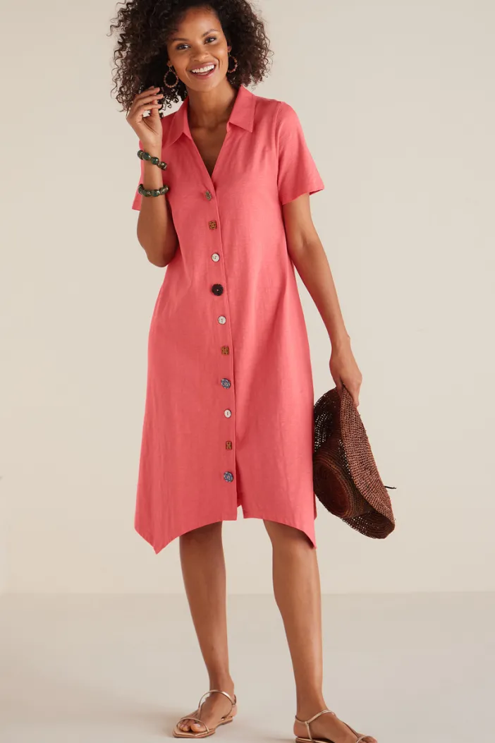 Soft Surroundings Dresses|Danielle Button Dress