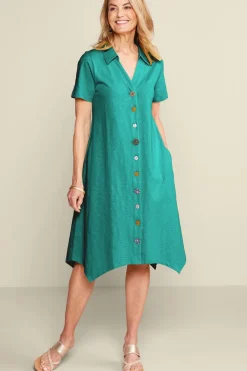 Soft Surroundings Dresses|Danielle Button Dress