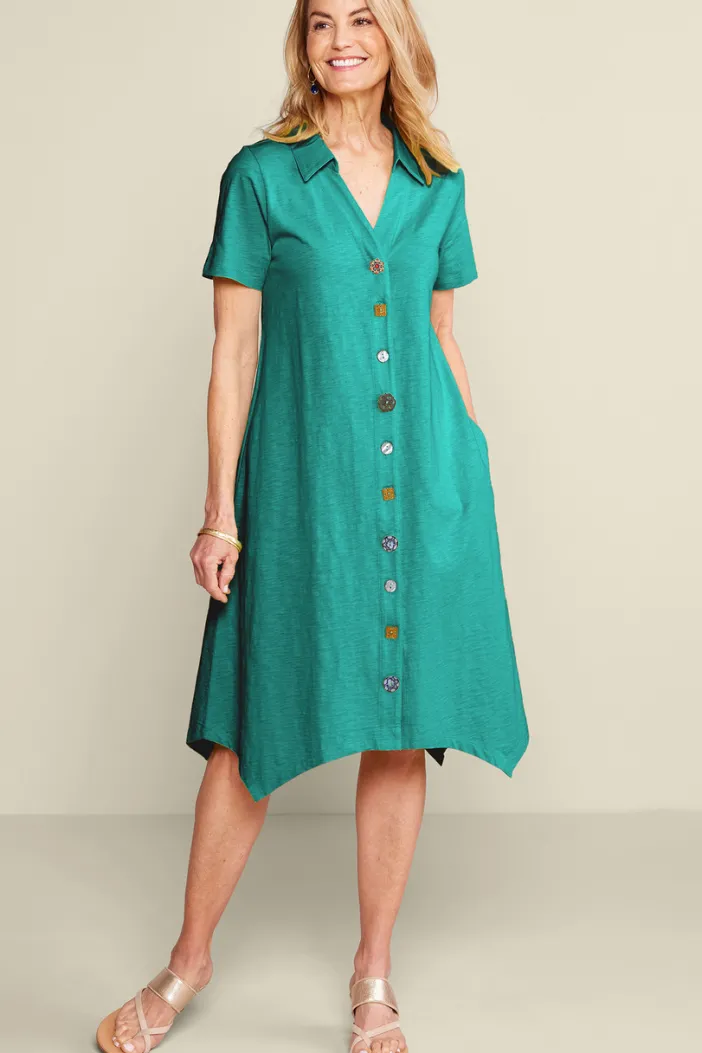 Soft Surroundings Dresses|Danielle Button Dress