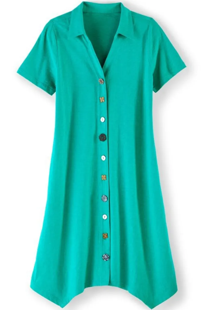 Soft Surroundings Dresses|Danielle Button Dress