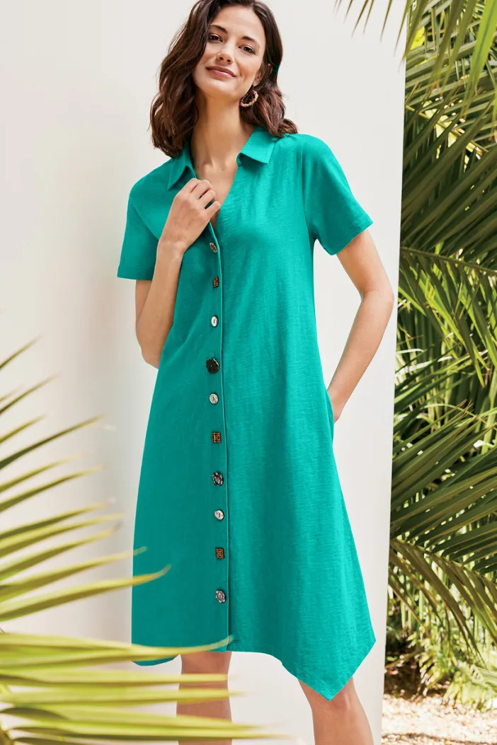 Soft Surroundings Dresses|Danielle Button Dress