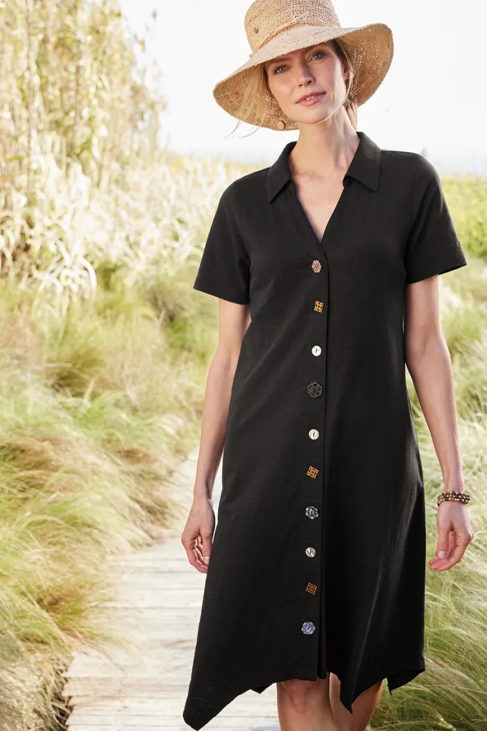 Soft Surroundings Dresses|Danielle Button Dress