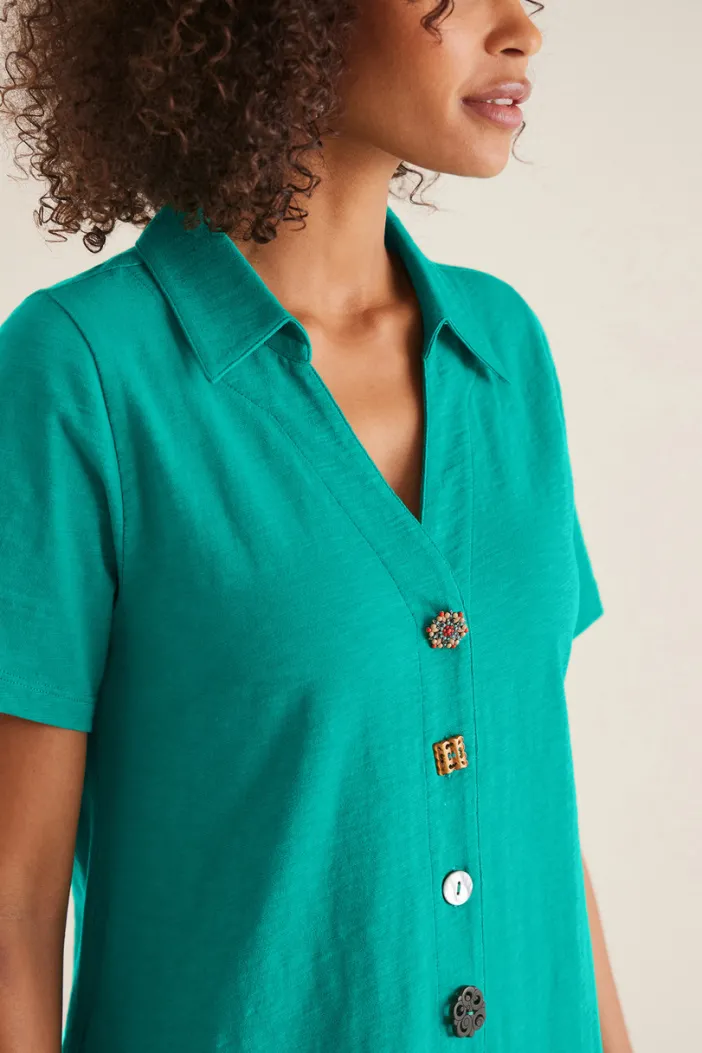 Soft Surroundings Dresses|Danielle Button Dress