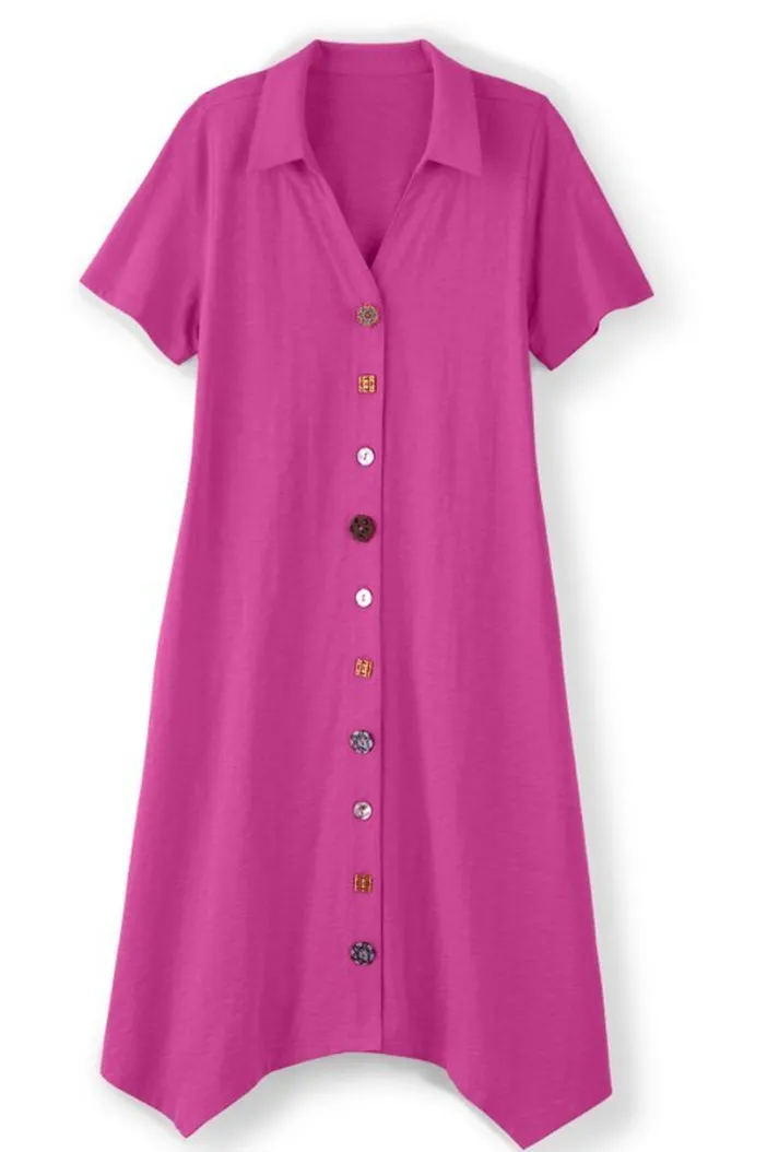 Soft Surroundings Dresses|Danielle Button Dress
