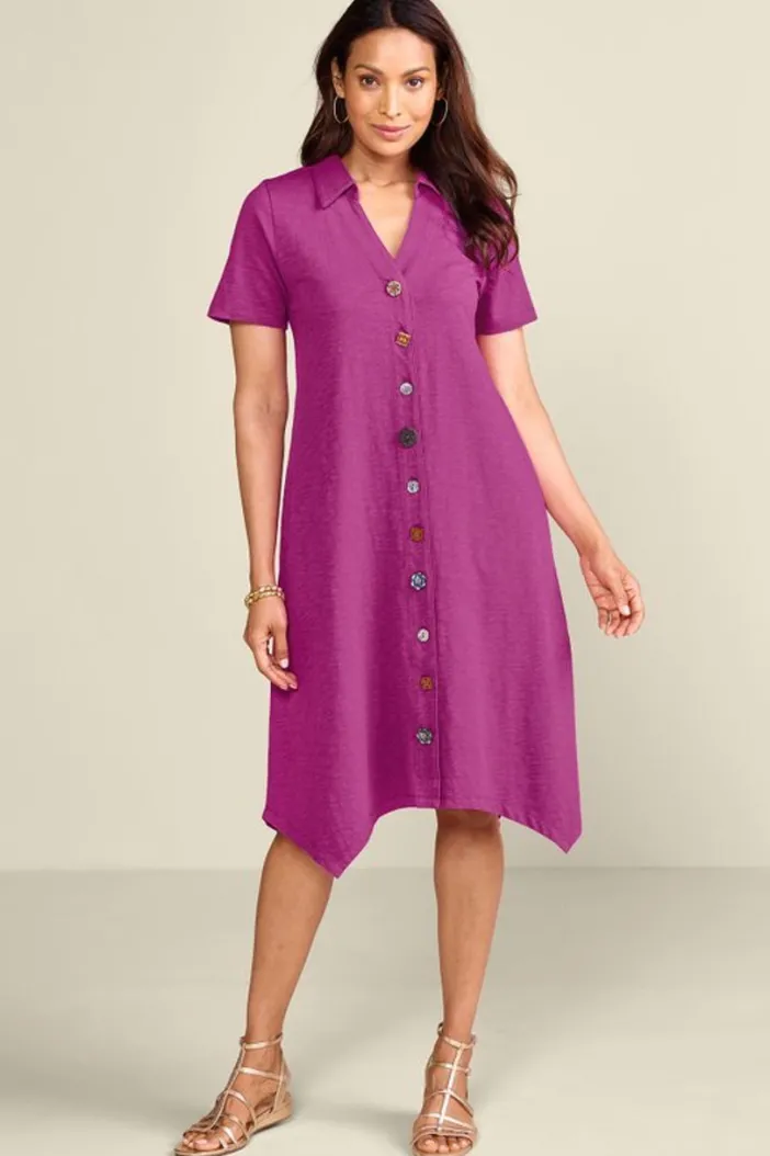 Soft Surroundings Dresses|Danielle Button Dress