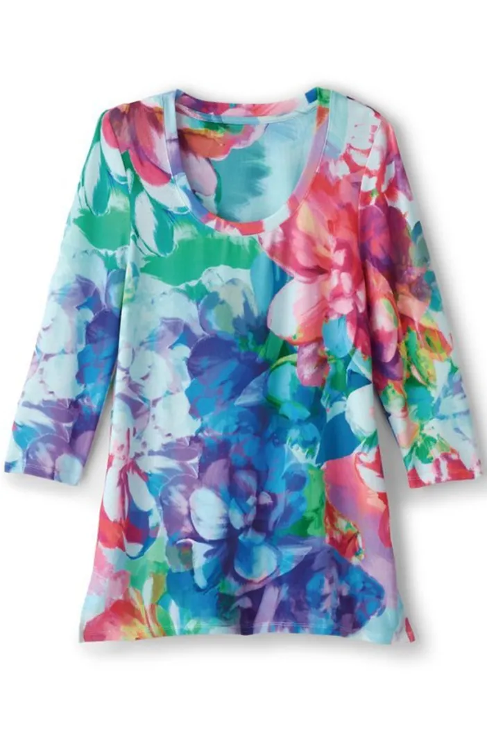 Soft Surroundings Tops|Darcy Tunic PinkSpringFloral
