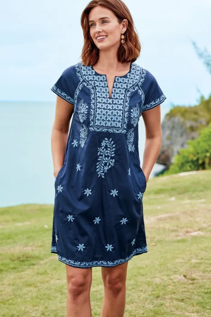 Soft Surroundings Dresses|Davina Short Dress Navy