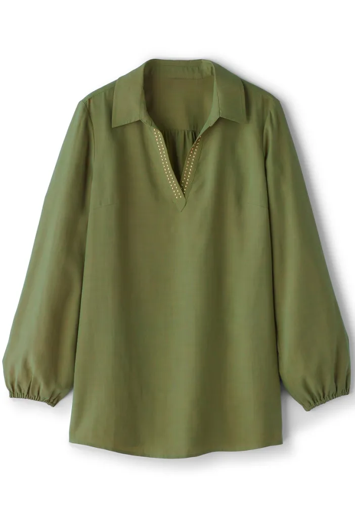 Soft Surroundings Tops|Delaine Tencel™ Tunic LodenGreen