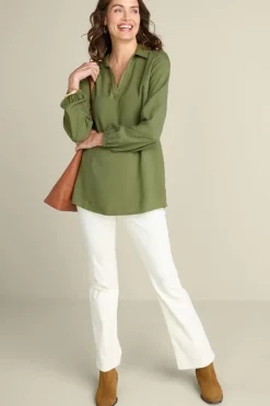 Soft Surroundings Tops|Delaine Tencel™ Tunic LodenGreen