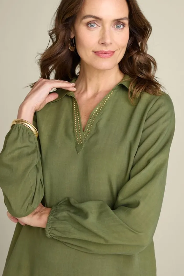 Soft Surroundings Tops|Delaine Tencel™ Tunic LodenGreen