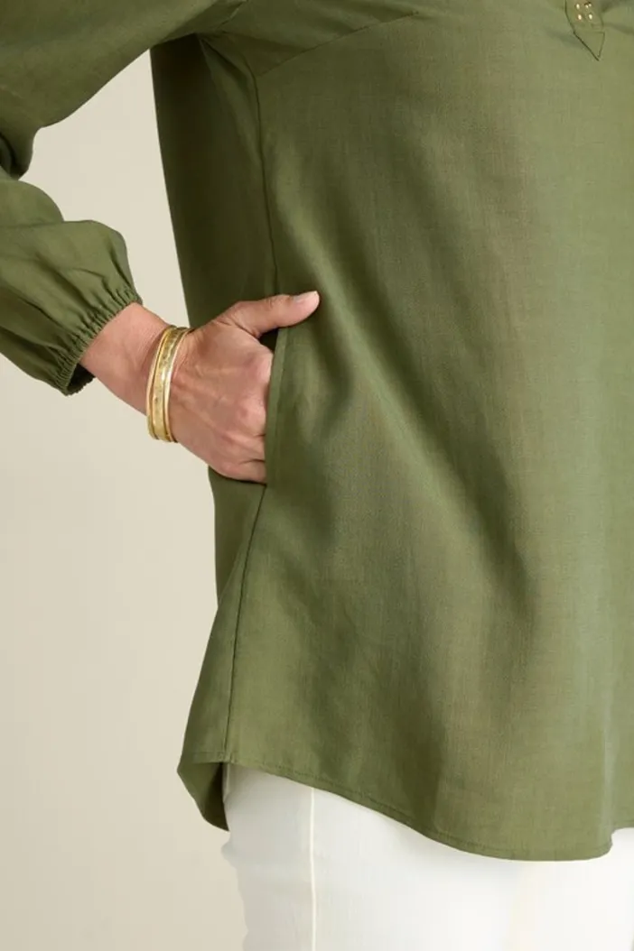 Soft Surroundings Tops|Delaine Tencel™ Tunic LodenGreen