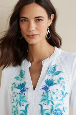 Soft Surroundings Tops|Delsie Embroidered Top