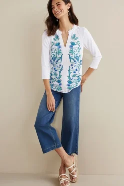 Soft Surroundings Tops|Delsie Embroidered Top