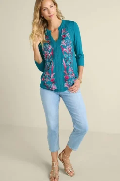 Soft Surroundings Tops|Delsie Embroidered Top