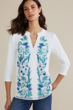 Soft Surroundings Tops|Delsie Embroidered Top