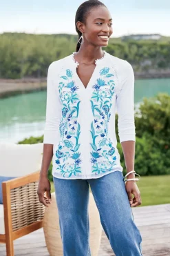 Soft Surroundings Tops|Delsie Embroidered Top