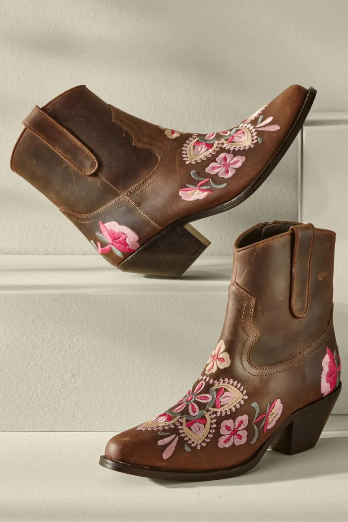 Soft Surroundings Shoes|Diba True Cainsville Embroidered Bootie