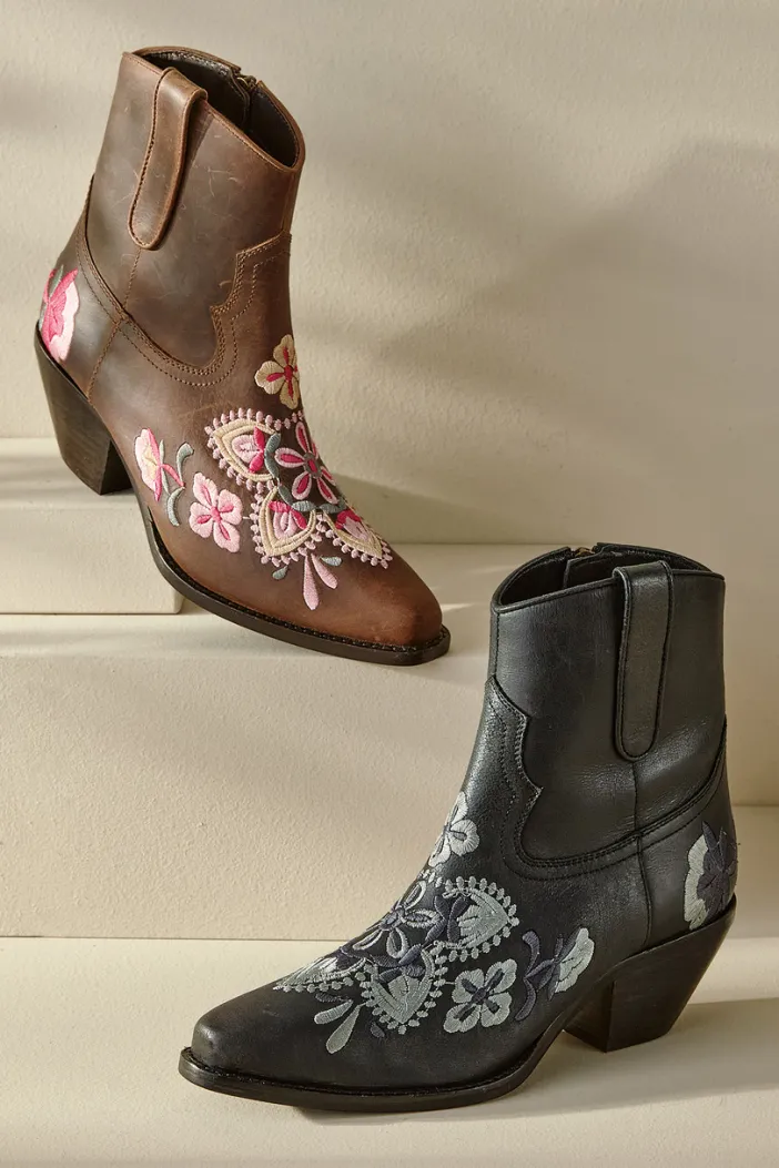 Soft Surroundings Shoes|Diba True Cainsville Embroidered Bootie