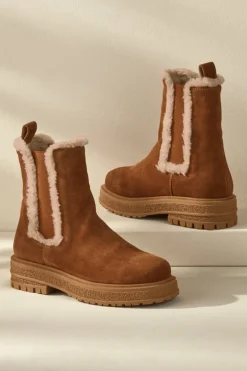 Soft Surroundings Shoes|Diba True Temperature Shearling Boots Cognac