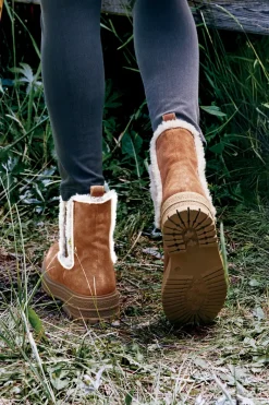 Soft Surroundings Shoes|Diba True Temperature Shearling Boots Cognac