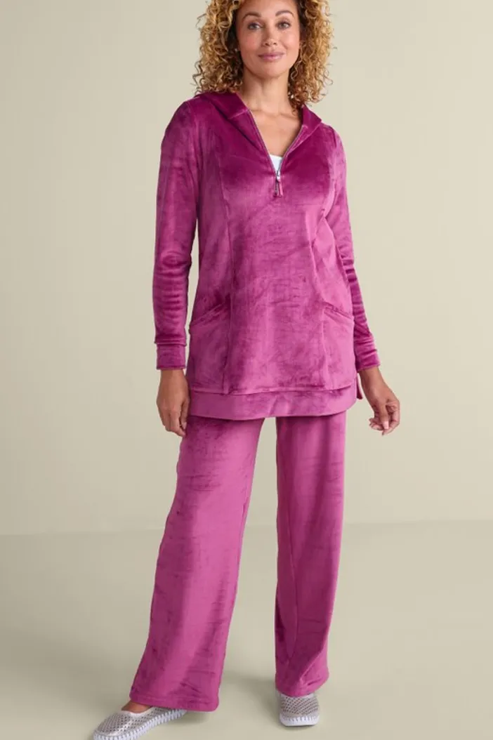 Soft Surroundings Pants|Dixie Velour Wide Leg Pants Boysenberry