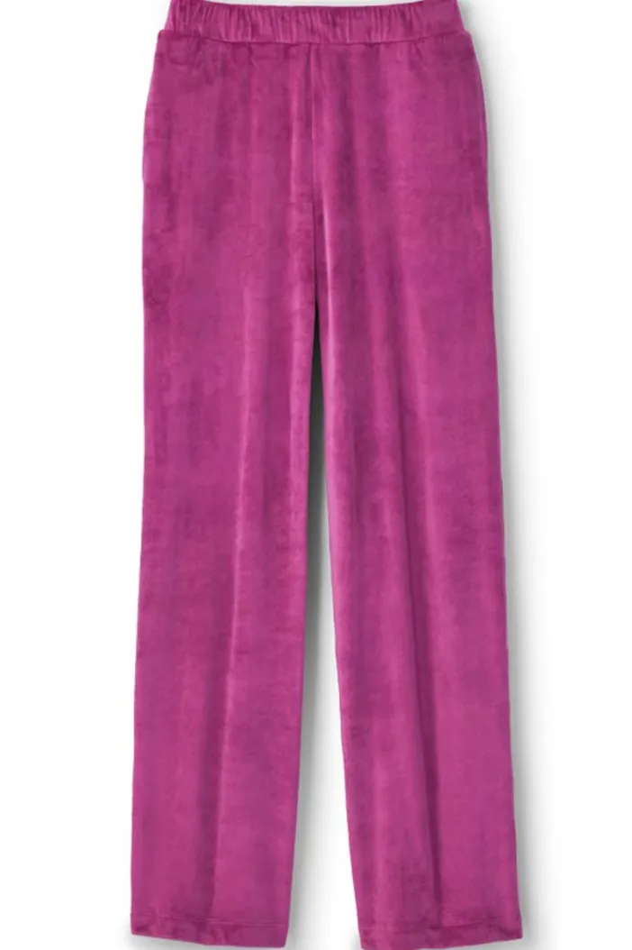 Soft Surroundings Pants|Dixie Velour Wide Leg Pants Boysenberry