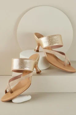 Soft Surroundings Shoes|Donald Pliner Louka Sandal Slide Sand/Platino