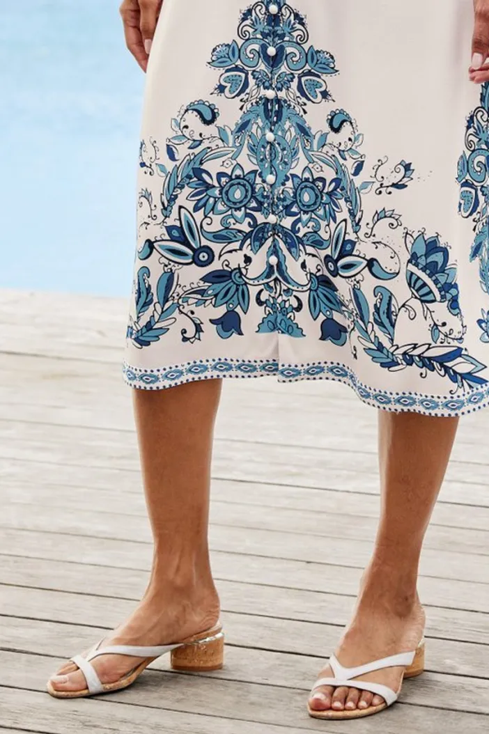 Soft Surroundings Shoes|Donald Pliner Mida Cork Heel Slide