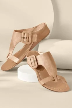 Soft Surroundings Shoes|Donald Pliner Ofelia Wedge Slide PaleGold