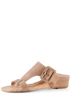 Soft Surroundings Shoes|Donald Pliner Ofelia Wedge Slide PaleGold
