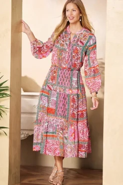 Soft Surroundings Dresses|Drea Midi Dress MultiPatchwork
