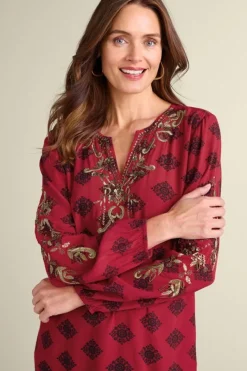 Soft Surroundings Tops|Eboni Embellished Tunic DitsyFoulard