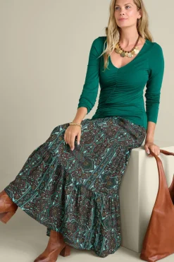 Soft Surroundings Tops|Edeliz Long Sleeve Tee Evergreen