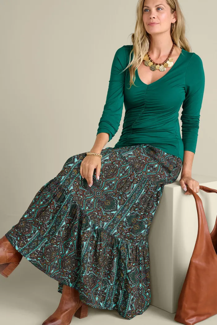 Soft Surroundings Tops|Edeliz Long Sleeve Tee Evergreen