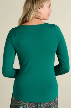 Soft Surroundings Tops|Edeliz Long Sleeve Tee Evergreen