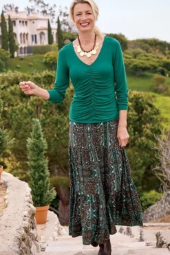 Soft Surroundings Tops|Edeliz Long Sleeve Tee Evergreen