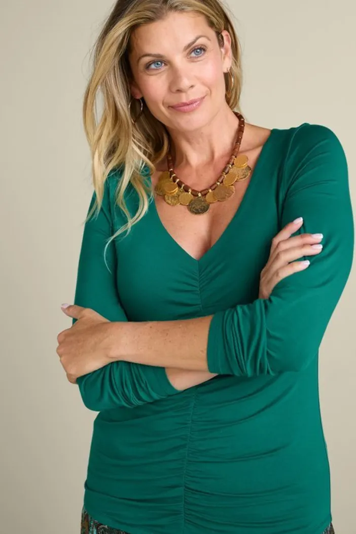 Soft Surroundings Tops|Edeliz Long Sleeve Tee Evergreen