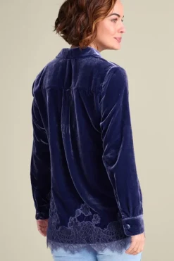 Soft Surroundings Tops|Eden Velvet and Lace Shirt