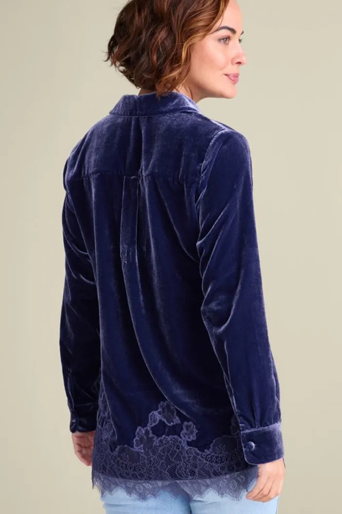 Soft Surroundings Tops|Eden Velvet and Lace Shirt